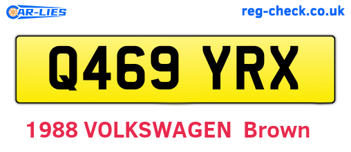 Q469YRX are the vehicle registration plates.