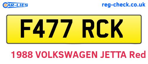 F477RCK are the vehicle registration plates.