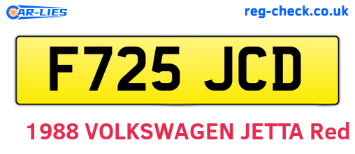 F725JCD are the vehicle registration plates.