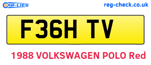 F36HTV are the vehicle registration plates.
