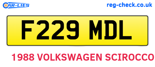 F229MDL are the vehicle registration plates.