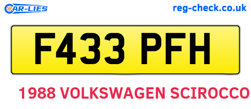 F433PFH are the vehicle registration plates.