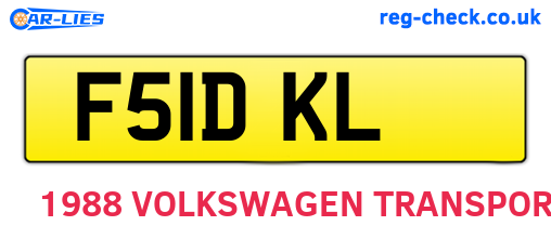 F51DKL are the vehicle registration plates.