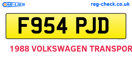 F954PJD are the vehicle registration plates.