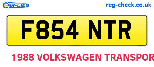 F854NTR are the vehicle registration plates.