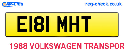 E181MHT are the vehicle registration plates.