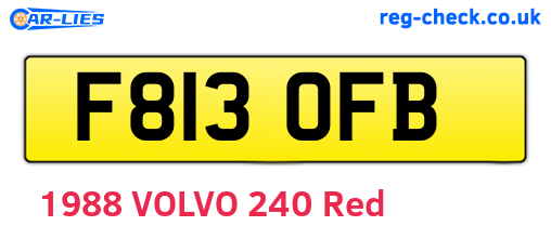 F813OFB are the vehicle registration plates.
