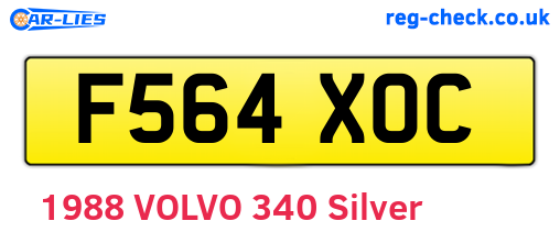 F564XOC are the vehicle registration plates.