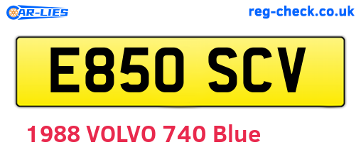 E850SCV are the vehicle registration plates.