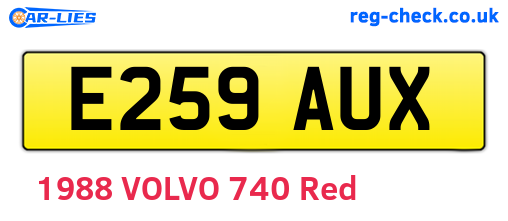 E259AUX are the vehicle registration plates.