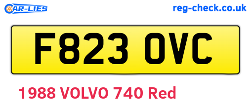 F823OVC are the vehicle registration plates.