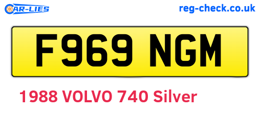 F969NGM are the vehicle registration plates.