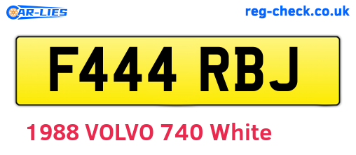 F444RBJ are the vehicle registration plates.