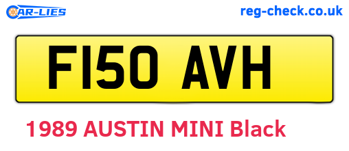 F150AVH are the vehicle registration plates.