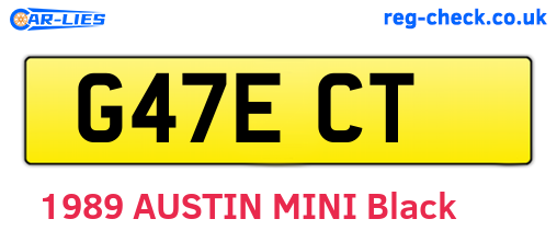 G47ECT are the vehicle registration plates.