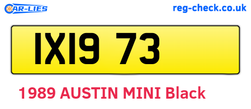 IXI973 are the vehicle registration plates.