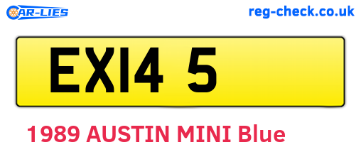 EXI45 are the vehicle registration plates.