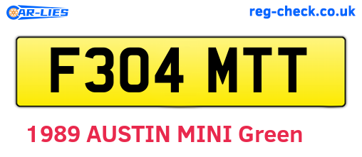 F304MTT are the vehicle registration plates.