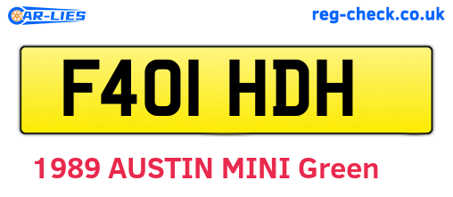 F401HDH are the vehicle registration plates.