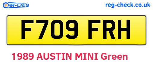 F709FRH are the vehicle registration plates.