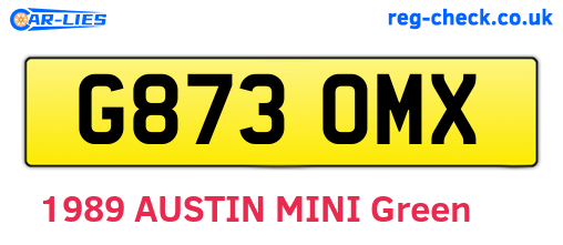 G873OMX are the vehicle registration plates.