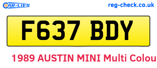 F637BDY are the vehicle registration plates.