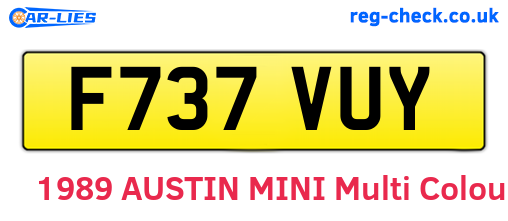 F737VUY are the vehicle registration plates.