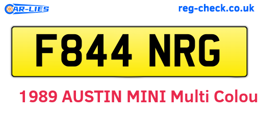 F844NRG are the vehicle registration plates.