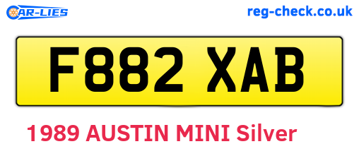 F882XAB are the vehicle registration plates.