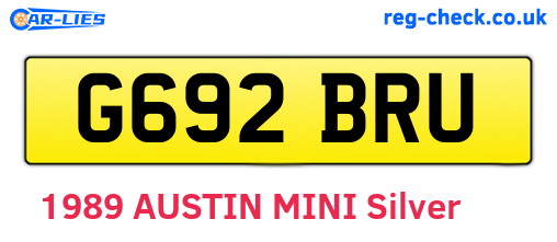 G692BRU are the vehicle registration plates.