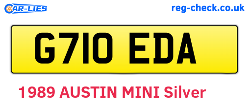 G710EDA are the vehicle registration plates.