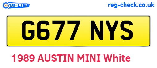 G677NYS are the vehicle registration plates.