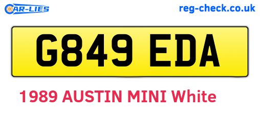 G849EDA are the vehicle registration plates.