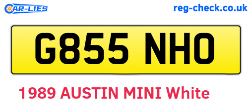 G855NHO are the vehicle registration plates.