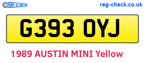 G393OYJ are the vehicle registration plates.
