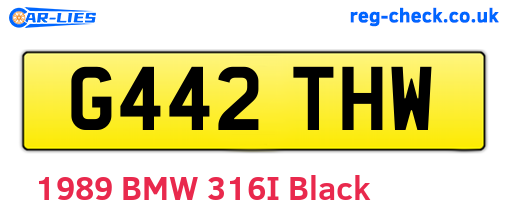 G442THW are the vehicle registration plates.