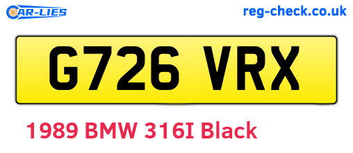 G726VRX are the vehicle registration plates.