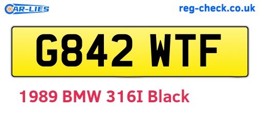 G842WTF are the vehicle registration plates.