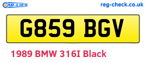 G859BGV are the vehicle registration plates.