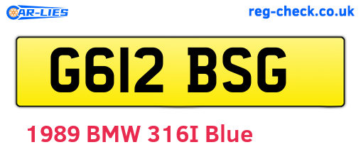 G612BSG are the vehicle registration plates.