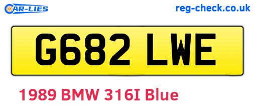 G682LWE are the vehicle registration plates.