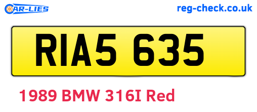 RIA5635 are the vehicle registration plates.