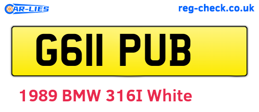 G611PUB are the vehicle registration plates.