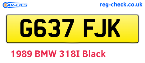 G637FJK are the vehicle registration plates.