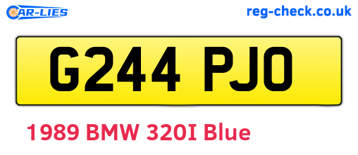 G244PJO are the vehicle registration plates.
