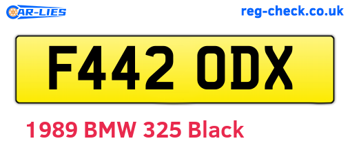 F442ODX are the vehicle registration plates.