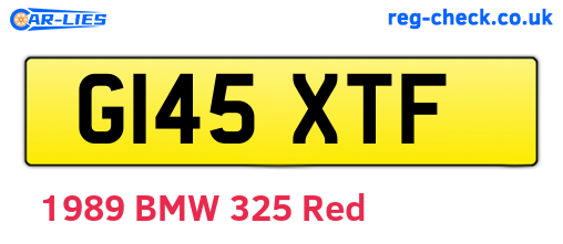 G145XTF are the vehicle registration plates.