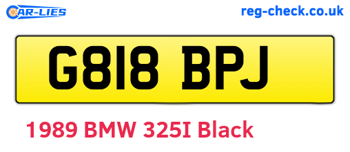 G818BPJ are the vehicle registration plates.