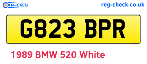 G823BPR are the vehicle registration plates.