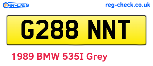 G288NNT are the vehicle registration plates.
